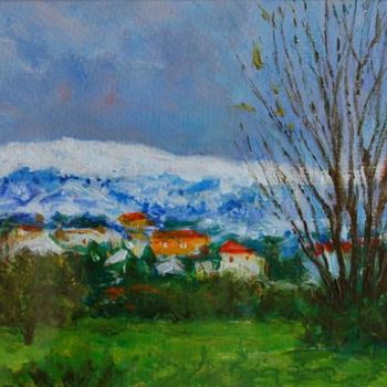Pintura intitulada "Gouveia - Neve na S…" por Rui Albuquerque, Obras de arte originais, Óleo