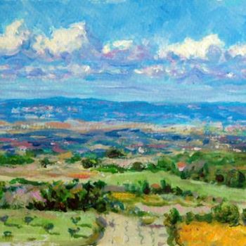 Painting titled "Paisagem - Fornos d…" by Rui Albuquerque, Original Artwork, Oil