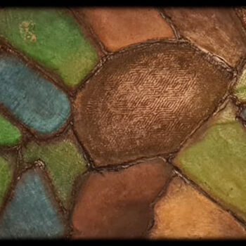 Картина под названием "Stone" - Ruiz, Подлинное произведение искусства, Акрил Установлен на Деревянная панель