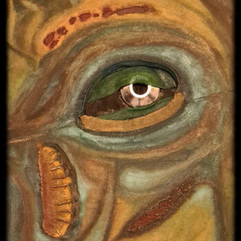 Painting titled "Eye" by Ruiz, Original Artwork, Acrylic Mounted on Wood Panel