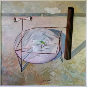Painting titled "Elementos para un p…" by Ruiz De Azúa Juan Carlos, Original Artwork, Oil Mounted on Wood Stretcher frame
