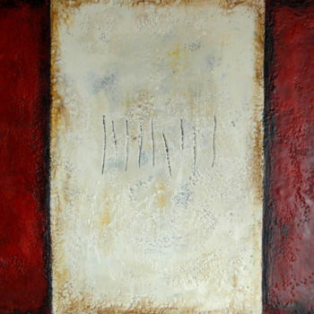 Malerei mit dem Titel ""Runes III". Encaus…" von Rumen Spasov, Original-Kunstwerk, Enkaustik