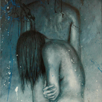 Pintura titulada ""It's Cold". Symbol…" por Rumen Spasov, Obra de arte original, Acrílico