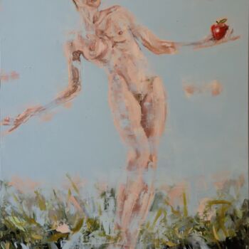 Painting titled "eva - the before" by Rupert Cefai, Original Artwork, Oil Mounted on Wood Stretcher frame