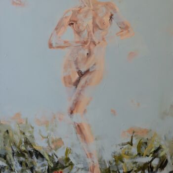 Painting titled "eva - the after" by Rupert Cefai, Original Artwork, Oil Mounted on Wood Stretcher frame