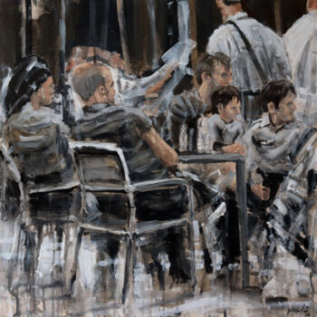 Картина под названием "cafe II 24.044" - Rupert Cefai, Подлинное произведение искусства, Акрил Установлен на Деревянная пане…