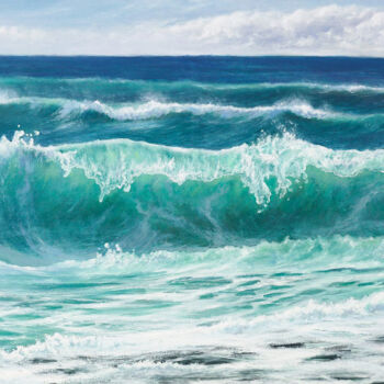 Pittura intitolato "Ocean, wonderful oc…" da Ruslan Bielian, Opera d'arte originale, Olio