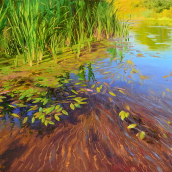 Картина под названием "Прибрежная отмель" - Ruslan Kiprych, Подлинное произведение искусства, Масло