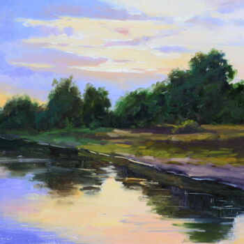 Картина под названием "На том берегу" - Ruslan Kiprych, Подлинное произведение искусства, Масло