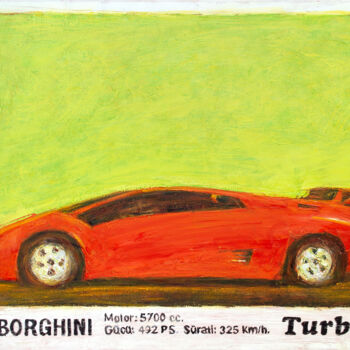 Schilderij getiteld "Turbo 149" door Ruslan Kolomiyets, Origineel Kunstwerk, Olie Gemonteerd op Frame voor houten brancard