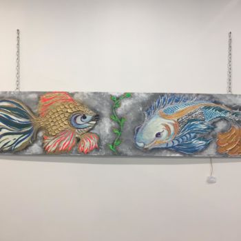 Картина под названием "Рыбы" - Наталья Николаевна, Подлинное произведение искусства, Акрил
