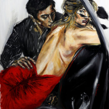 Painting titled "When you fall in lo…" by Ruslana Levandovska, Original Artwork, Oil Mounted on Wood Stretcher frame
