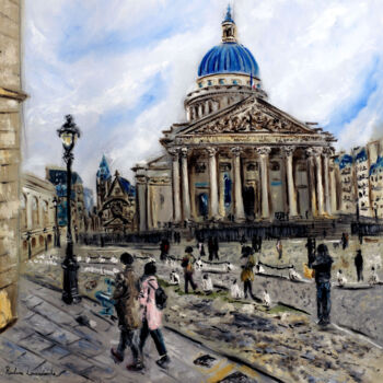 Pintura titulada "Place du Pantheon,…" por Ruslana Levandovska, Obra de arte original, Oleo Montado en Bastidor de camilla d…