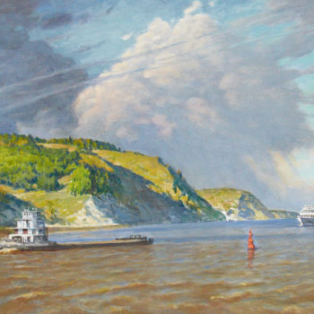 Painting titled "Гроза надвигается" by Ruslan L. Lavrinenko, Original Artwork, Oil