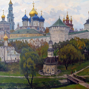 Painting titled "Трооице-Сеергиева л…" by Ruslan L. Lavrinenko, Original Artwork, Oil