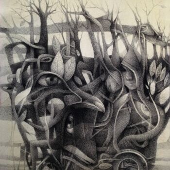 图画 标题为“Sin título” 由Russbelt Guerra, 原创艺术品, 木炭