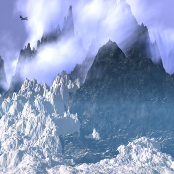 Digitale Kunst getiteld "The Mountains of Ma…" door Russell Newell, Origineel Kunstwerk, 3D-modellering