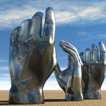 Arte digital titulada "Hands" por Russell Newell, Obra de arte original, Modelado 3D
