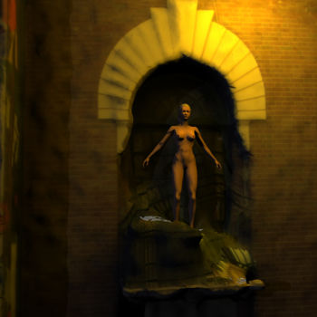 Digitale Kunst mit dem Titel "The Captive Yearning" von Russell Newell, Original-Kunstwerk, 3D Modellierung