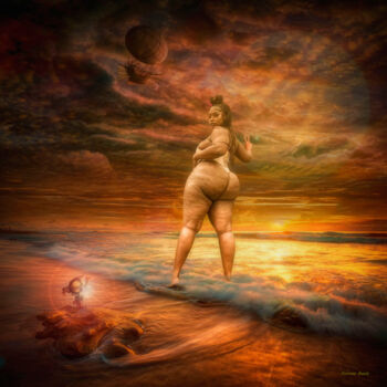 Arte digitale intitolato "Goddess of the Sea." da Rustle Extreme, Opera d'arte originale, Collage digitale