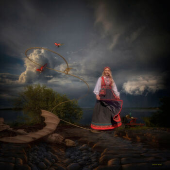 Digitale Kunst getiteld "Hunting for Ladybug…" door Rustle Extreme, Origineel Kunstwerk, Digitale collage