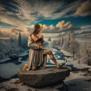 Digital Arts titled "Hermit." by Rustle Extreme, Original Artwork, Digital Collage