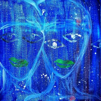 Malarstwo zatytułowany „being together, tra…” autorstwa Ruta Ba, Oryginalna praca, Akryl Zamontowany na Drewniana rama noszy