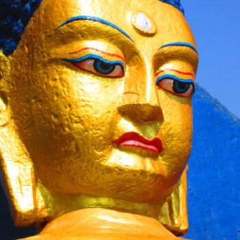 Цифровое искусство под названием "buddha-face-kathman…" - Ruta Sevo, Подлинное произведение искусства