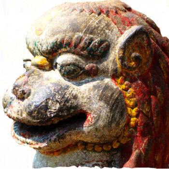 Arte digital titulada "stone-dog-head.jpg" por Ruta Sevo, Obra de arte original