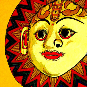 Artes digitais intitulada "nepali-fold-mask-fi…" por Ruta Sevo, Obras de arte originais