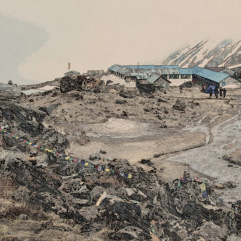 Digitale Kunst mit dem Titel "annapurna-base-camp…" von Ruta Sevo, Original-Kunstwerk