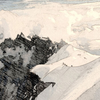 Digitale Kunst getiteld "mt-blanc-scene-draw…" door Ruta Sevo, Origineel Kunstwerk