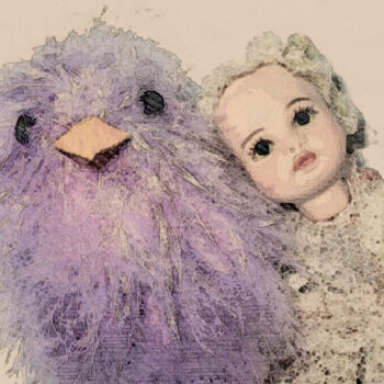 Arte digitale intitolato "doll-and-bird.jpg" da Ruta Sevo, Opera d'arte originale