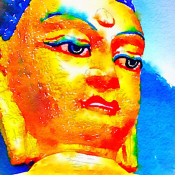 Digitale Kunst getiteld "buddha-nepal-w-effe…" door Ruta Sevo, Origineel Kunstwerk