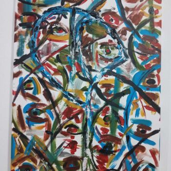 Pintura titulada "Colorful eyes" por Rute Carlos, Obra de arte original, Acrílico Montado en Bastidor de camilla de madera