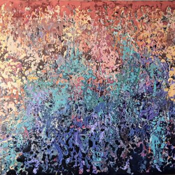 Painting titled "Rittersporn" by Ruth Bojer, Original Artwork, Acrylic