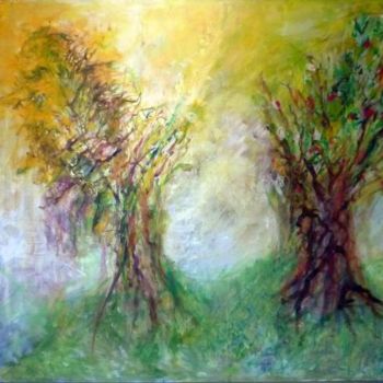 Painting titled "Trees" by Ruth Peled-Ney, Original Artwork