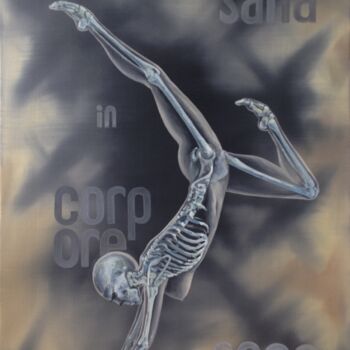 Peinture intitulée "skeleton muse" par Ruttnig Lionel, Œuvre d'art originale, Huile
