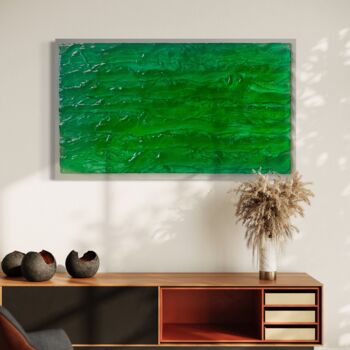 Sculpture titled "Epoxy Waterart nr.5" by Ruud Wustefeld, Original Artwork, Casting Mounted on Wood Panel