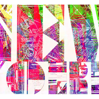 Digitale Kunst mit dem Titel "New York City print" von Ruuton, Original-Kunstwerk, Digitaldruck