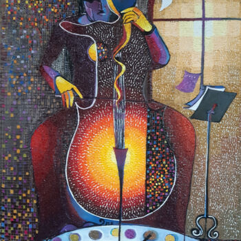 Malerei mit dem Titel "THE MYSTERIOUS" von Ruzanna Melqumyan, Original-Kunstwerk, Öl Auf Keilrahmen aus Holz montiert