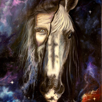 Peinture intitulée "Centaure.jpg" par Hervé Vilette, Œuvre d'art originale, Huile