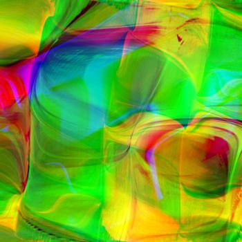 Digital Arts titled "Colormix 1 (Green)" by Richard Vigniel, Original Artwork, Digital Painting