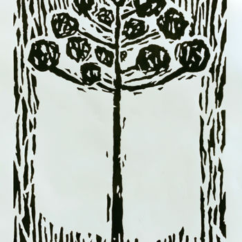 「Araucária」というタイトルの製版 Renato Wilmersによって, オリジナルのアートワーク, Linocuts