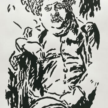 Prenten & gravures getiteld "Chesterton" door Renato Wilmers, Origineel Kunstwerk, Linosnede