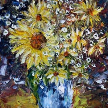 「flower oil painting…」というタイトルの絵画 Rybakow Fine Artによって, オリジナルのアートワーク, オイル