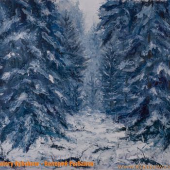 Painting titled "Winter Landscape pa…" by Rybakow Fine Art, Original Artwork, Oil