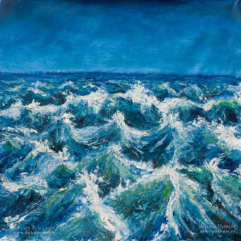 Painting titled "Seascape oil painti…" by Rybakow Fine Art, Original Artwork
