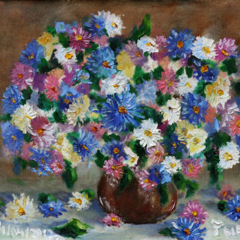 Pittura intitolato "Flower Painting Bou…" da Rybakow Fine Art, Opera d'arte originale, Olio