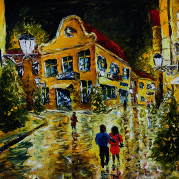 Картина под названием "Night Landscape oil…" - Rybakow Fine Art, Подлинное произведение искусства, Масло